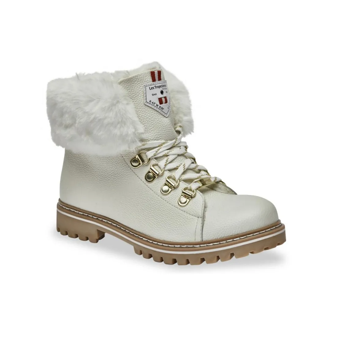 Boots blanc LACEN en cuir
