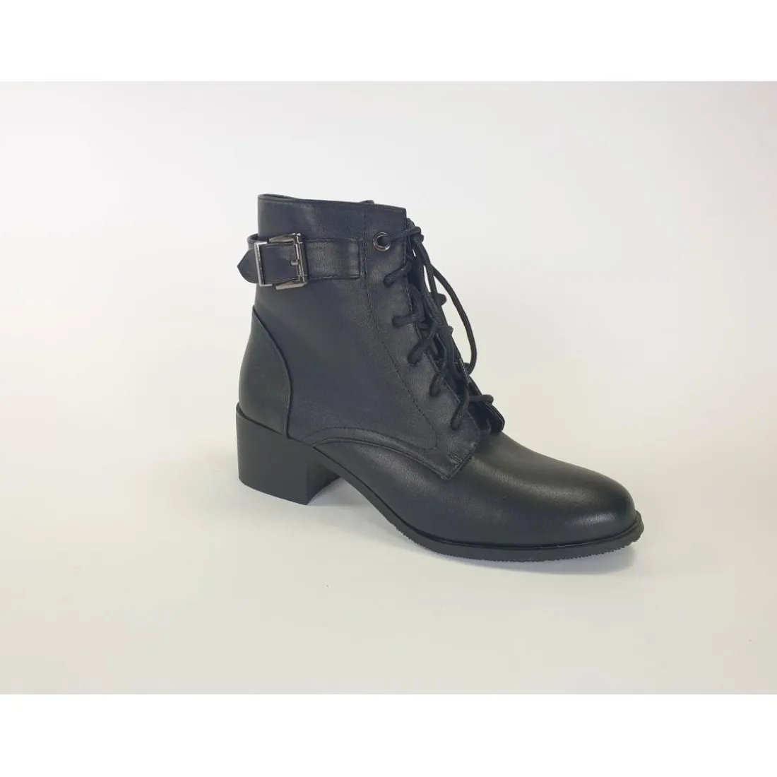 Boots Femme à lacet Noir