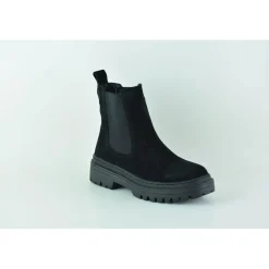 Boots femme en cuir NOIR