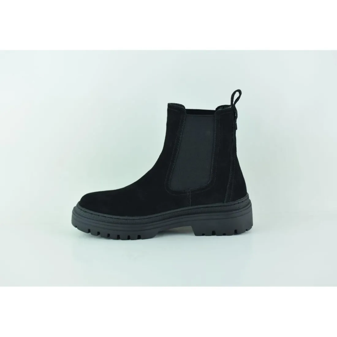 Boots femme en cuir NOIR