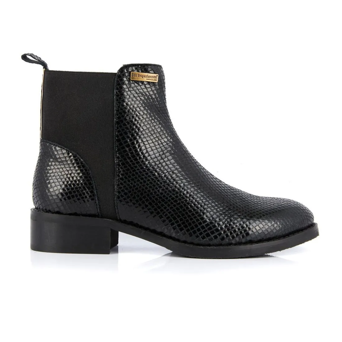 Boots femme noir/serpent WINNY