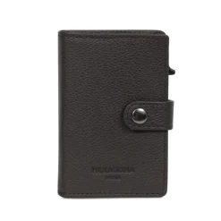 Boîtier porte-cartes Stop RFID Cuir CONFORT Marron foncé Clio