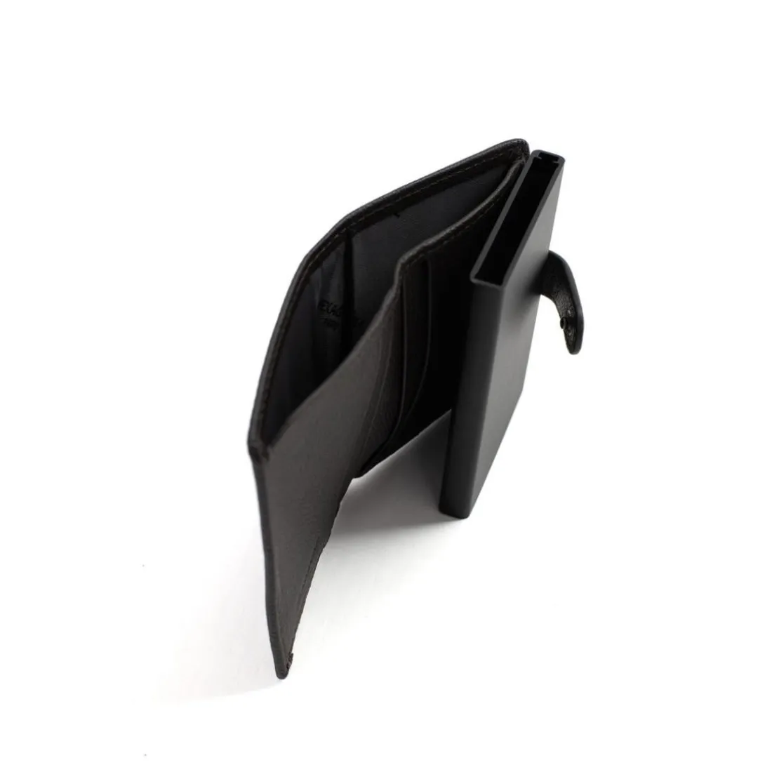 Boîtier porte-cartes Stop RFID Cuir CONFORT Marron foncé Clio
