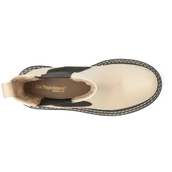Bottes femme beige REMINI en cuir