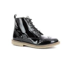 Bottillon enfant TYROL Noir en cuir