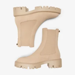 Bottines chelsea femme beige