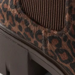 Bottines Chelsea leopards à talon cranté léopard