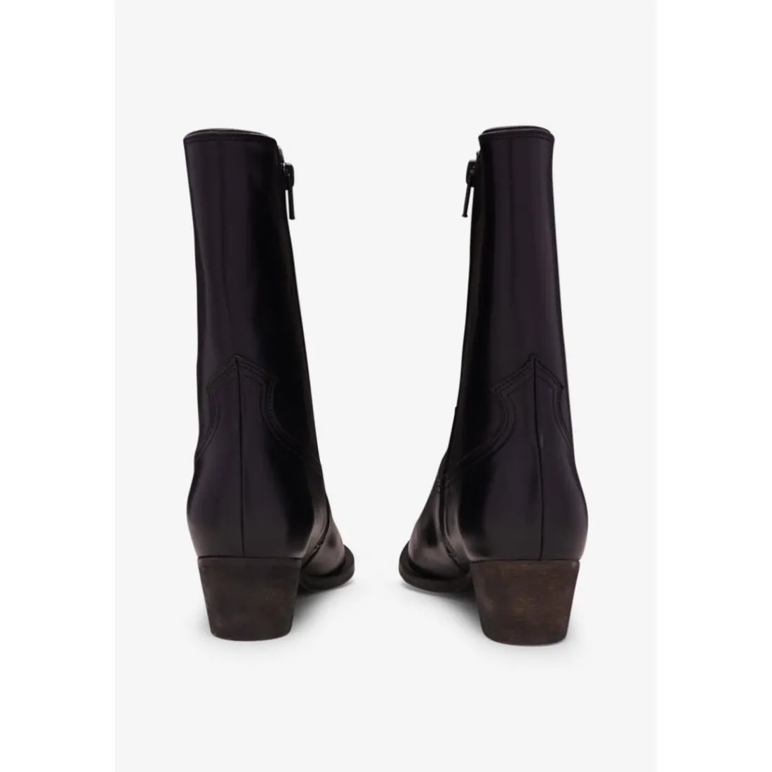 Bottines en cuir Austin noires Noémie