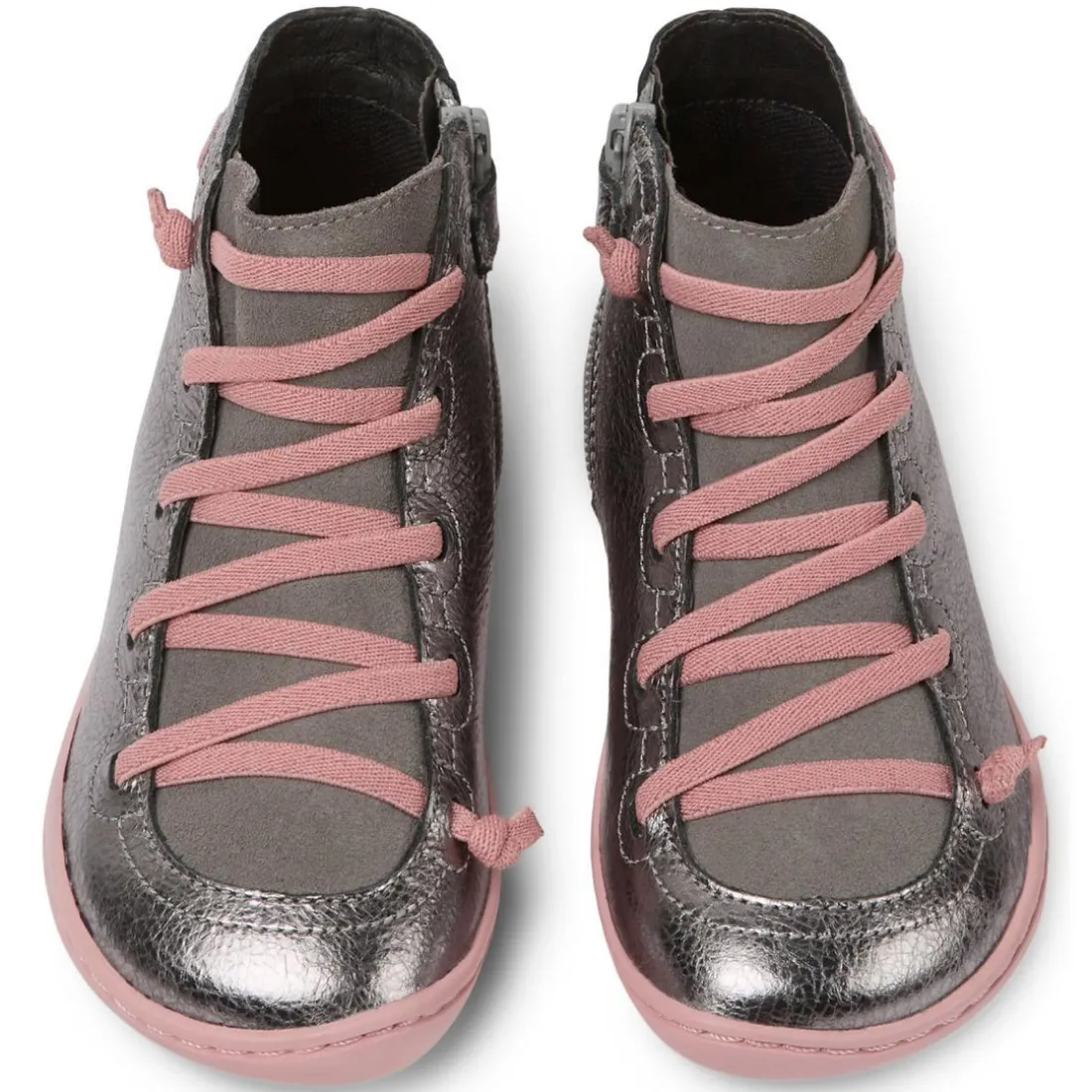 Bottines enfant - Peu Cami Kids argent en cuir