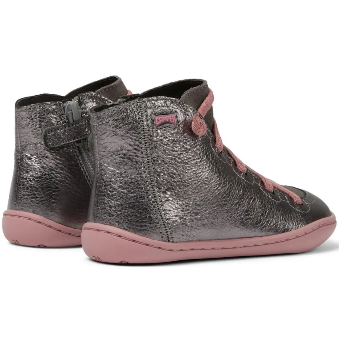Bottines enfant - Peu Cami Kids argent en cuir