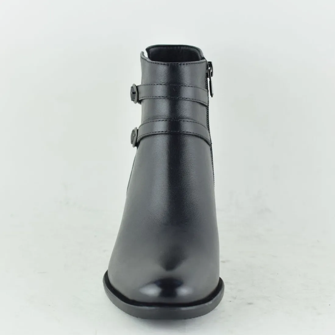 Bottines femme en cuir NOIR