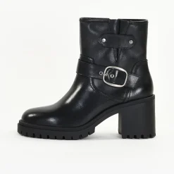Bottines Femme en Cuir PENSEE Noir Lisse