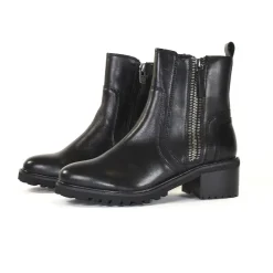 Bottines Femme en Cuir SETTIA Noir Lisse