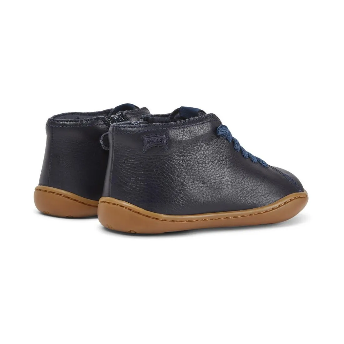 Bottines garçon bleu marine en cuir