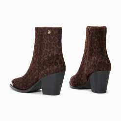 Bottines santiags Amandine léopard à talon