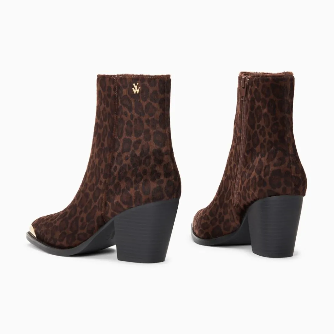 Bottines santiags Amandine léopard à talon