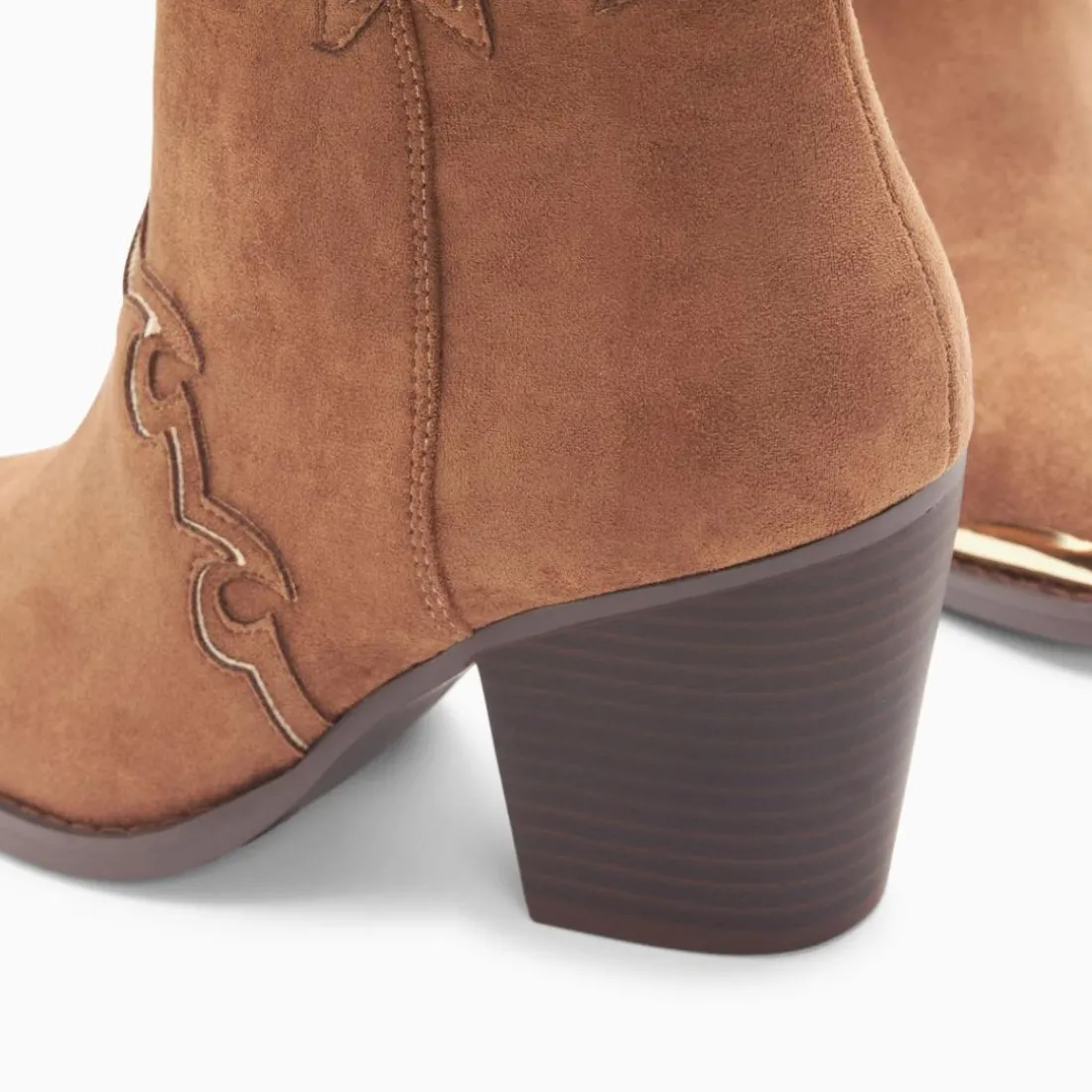 Bottines santiags Clotilde camel à talon