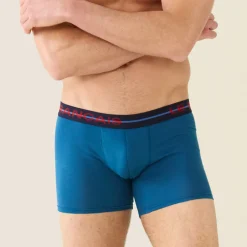 Boxer bleu plongé en coton