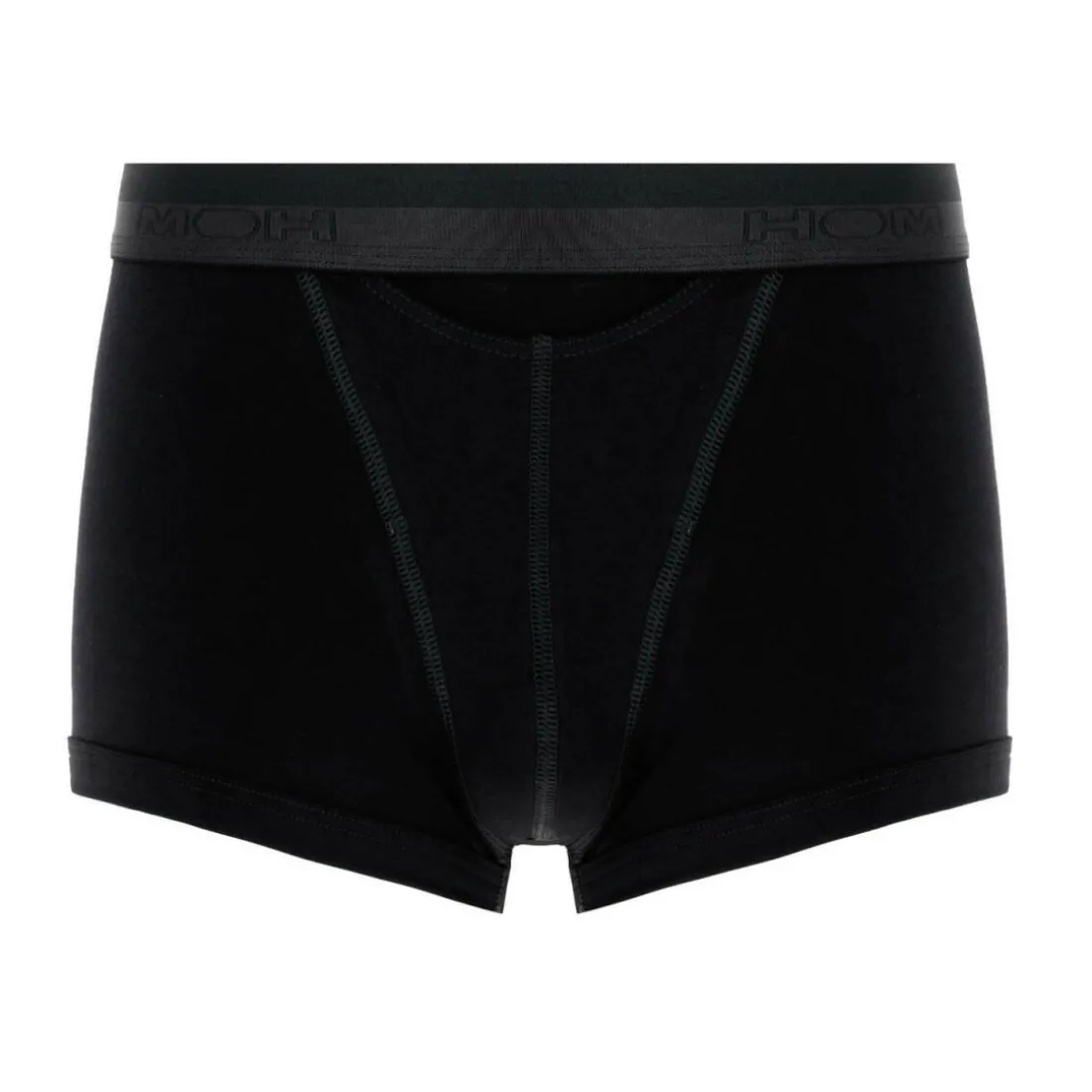 Boxer court avec ouverture homme en coton et modal noir