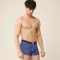 Boxer en coton bleu