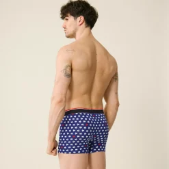 Boxer en coton bleu