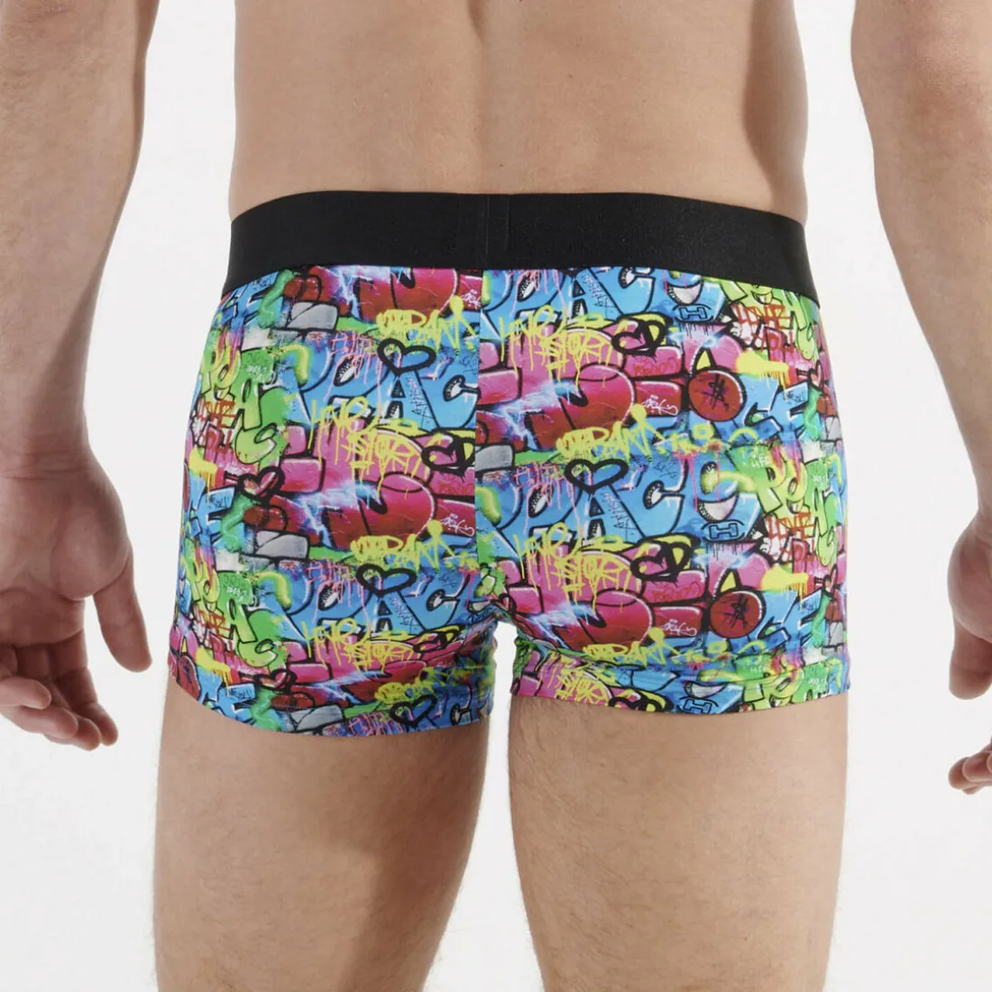 BOXER MULTICOLORE EN MICROFIBRE – GRAFFITI WALL