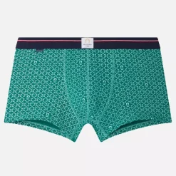 Boxer vert en coton