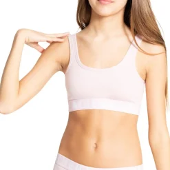 Brassière à bretelles larges fille Easy Color en coton rose