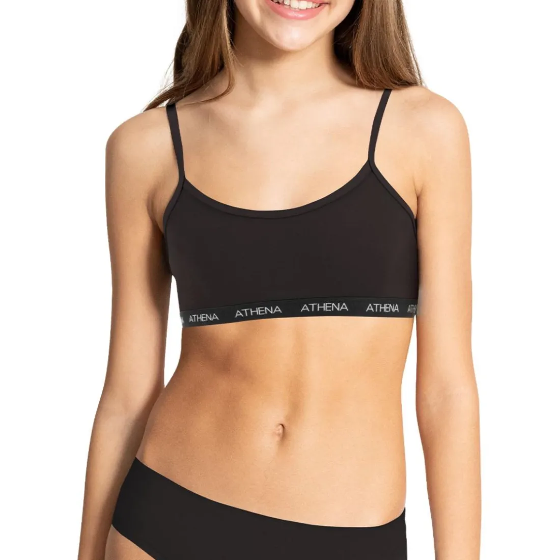 Brassière fille My Petit Prix Athena Fille noir en coton