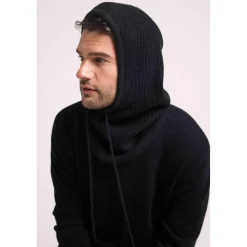 Cagoule unisexe TESSA en cachemire noir