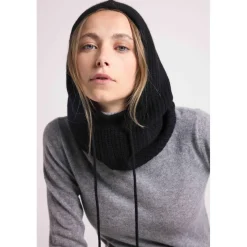 Cagoule unisexe TESSA en cachemire noir