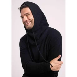 Cagoule unisexe TESSA en cachemire noir