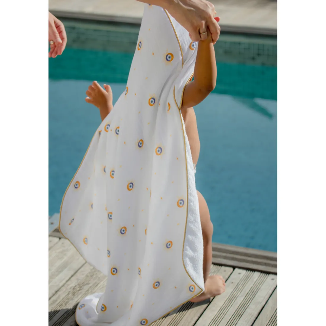 Cape de bain pour bébé Nazar blanc