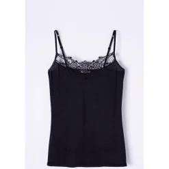 Caraco 10% soie et tulle brodé noir