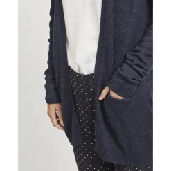 Cardigan col fendu bleu en viscose Daisy