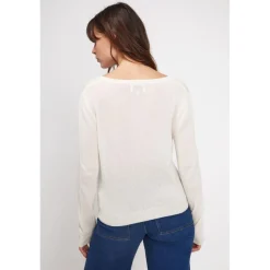 Cardigan col rond femme ZIKA en cachemire ecru