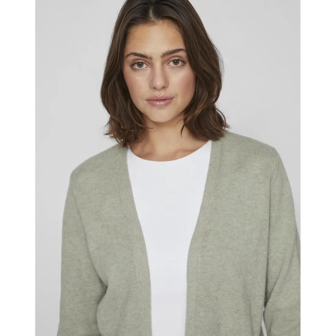 Cardigan court à maille en viscose Ril vert Mae