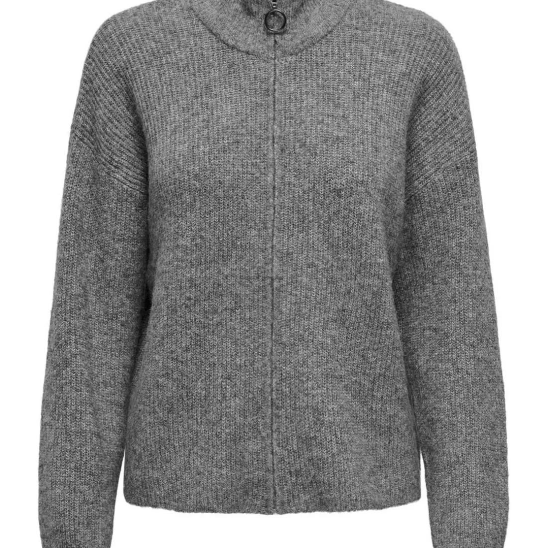 Cardigan en maille col zippé Tokyo gris Fleur