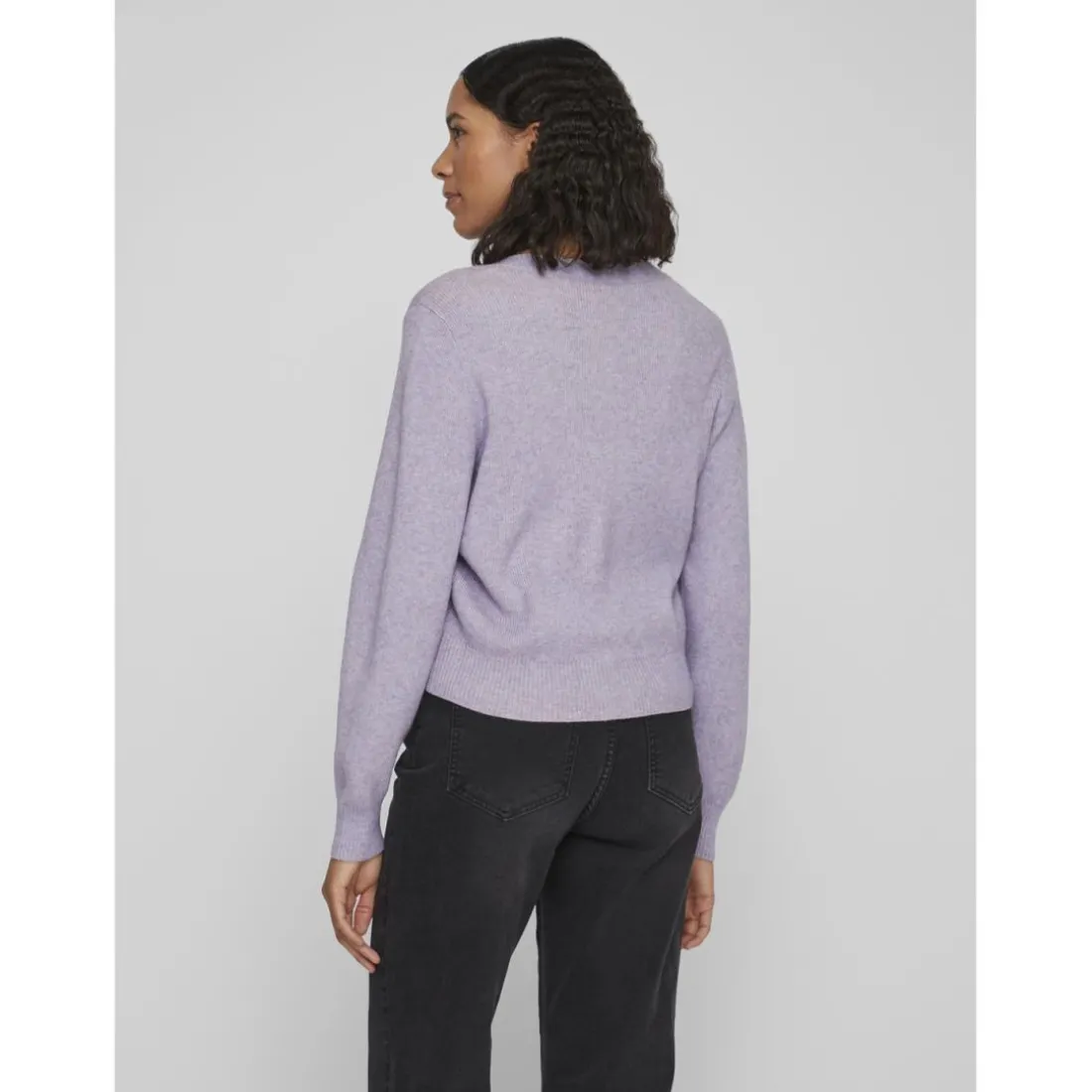 Cardigan en maille poignets côtelés col fendu Amy