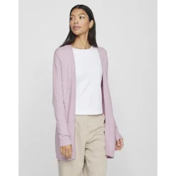 Cardigan manches longues en viscose Ril violet Iris