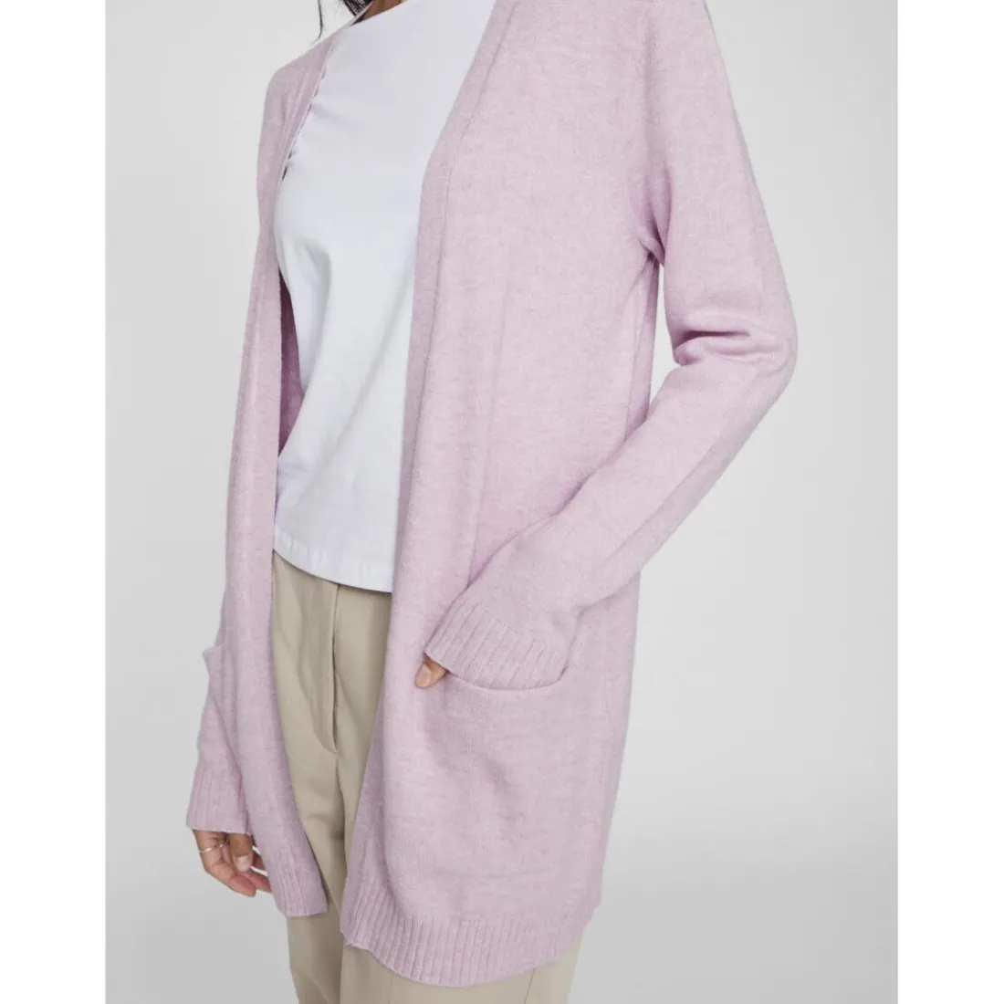 Cardigan manches longues en viscose Ril violet Iris