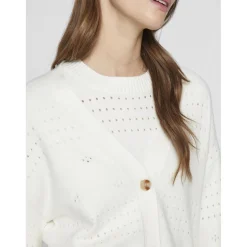 Cardigan manches longues en viscose Ril blanc Faye