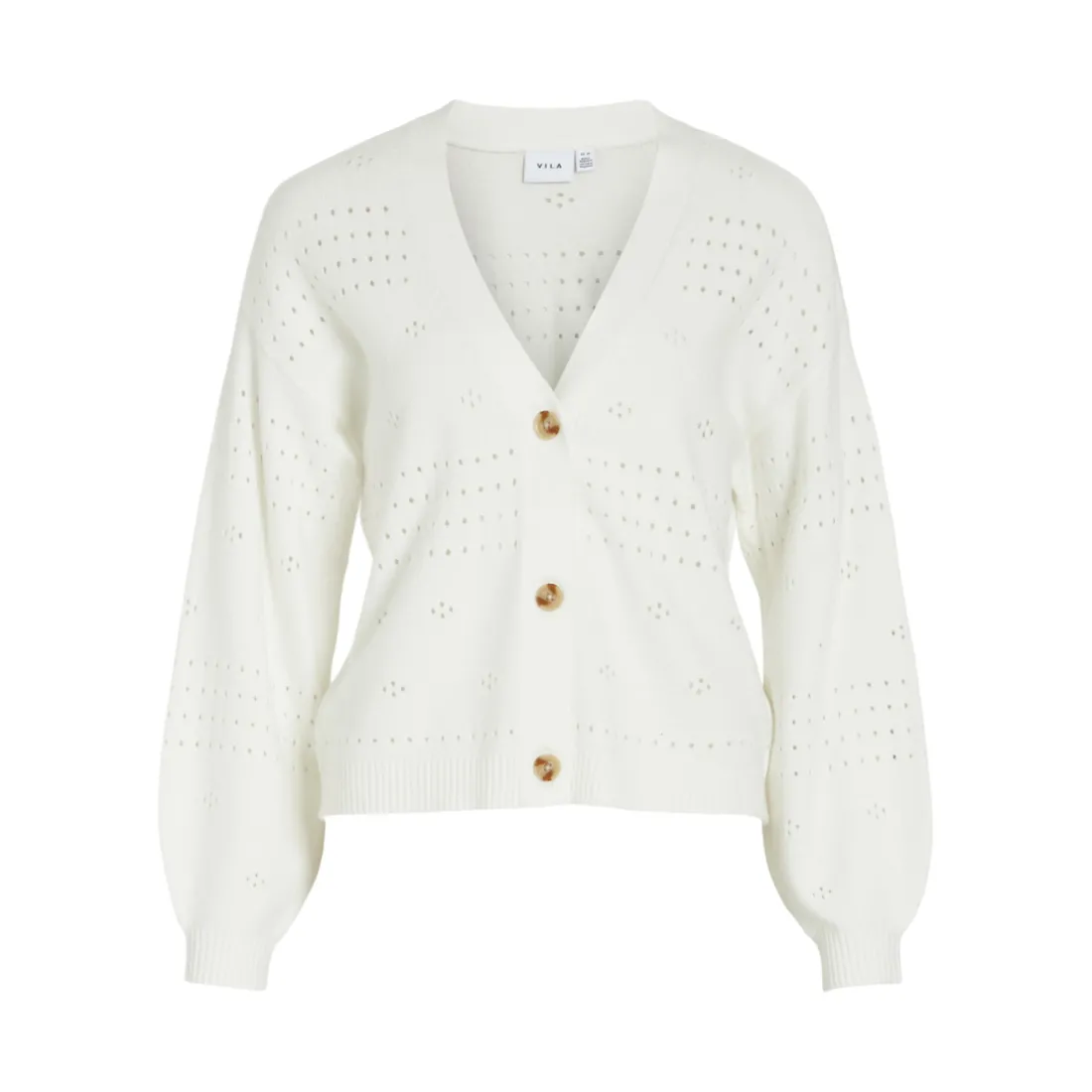 Cardigan manches longues en viscose Ril blanc Faye