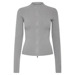Cardigan manches longues Crista gris en viscose Kaye