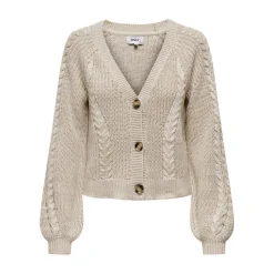 Cardigans en maille Col en V Manches longues beige Hazel