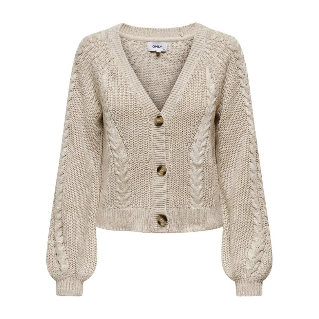 Cardigans en maille Col en V Manches longues beige Hazel