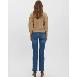 Cardigans en maille Col en V Manches longues beige Adele