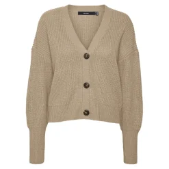 Cardigans en maille Col en V Manches longues beige Adele