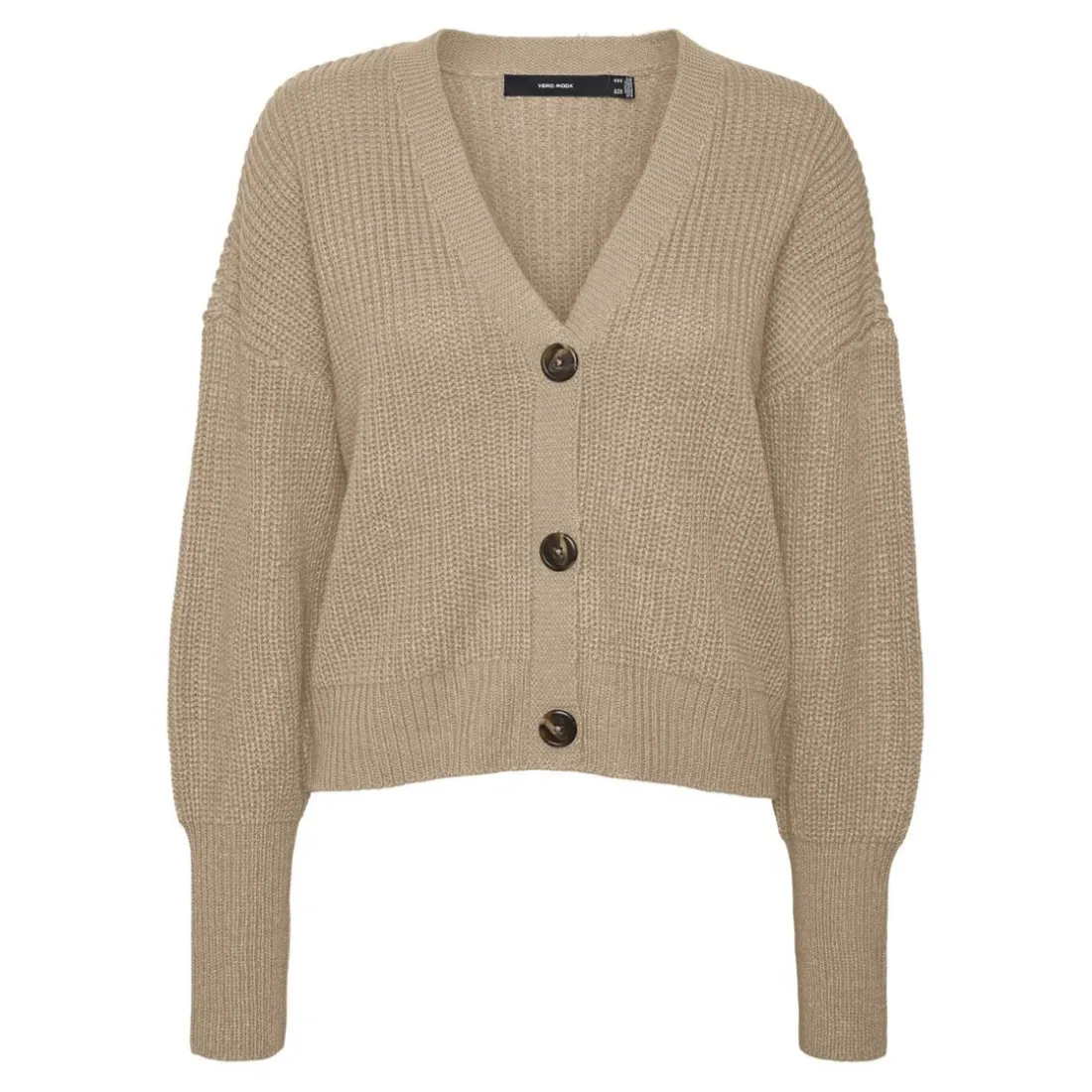 Cardigans en maille Col en V Manches longues beige Adele