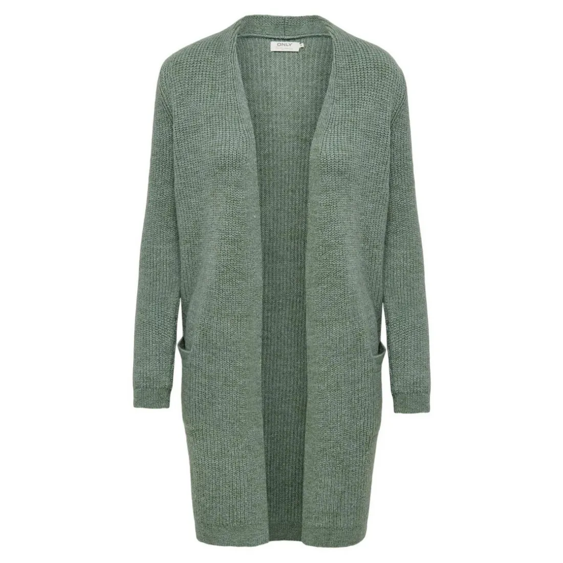 Cardigans en maille Col en V Manches longues Coupe plus longue vert Vale